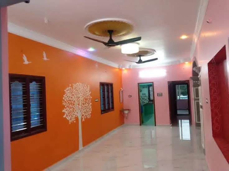 Interior wall painting with matte finish Kolkata home