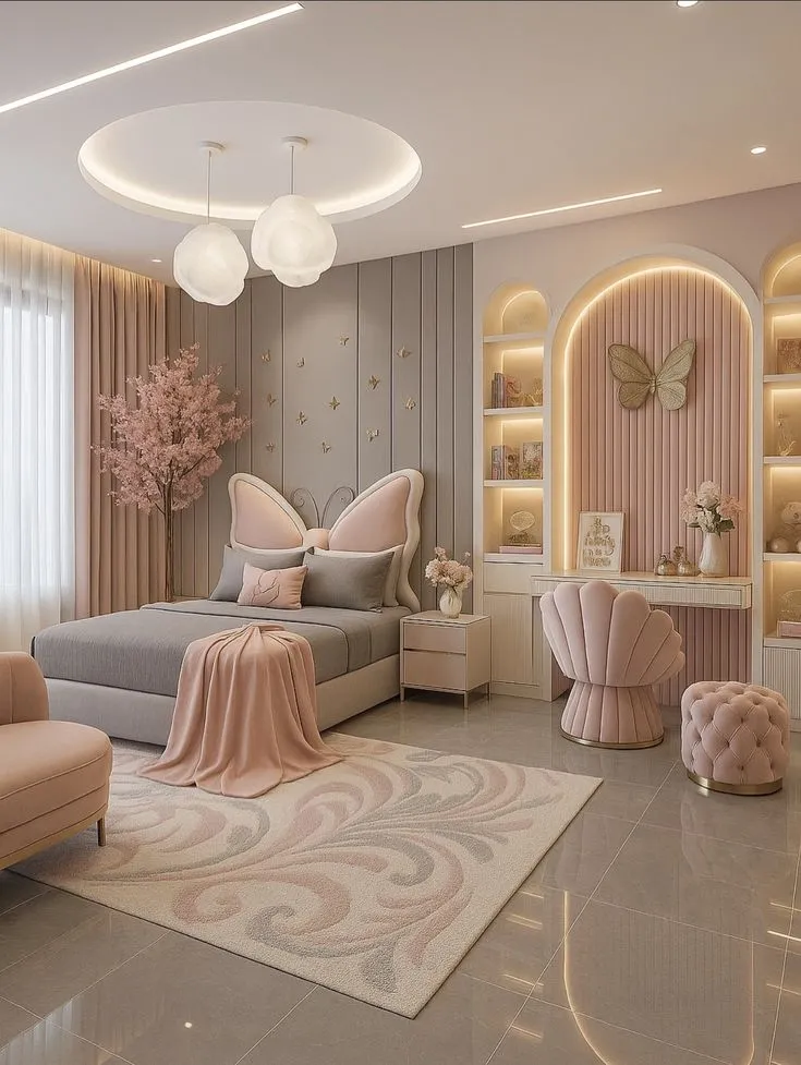 A cheerful children’s room designed with personalised colours, functional furniture, organised storage and a cosy study corner for everyday comfort.