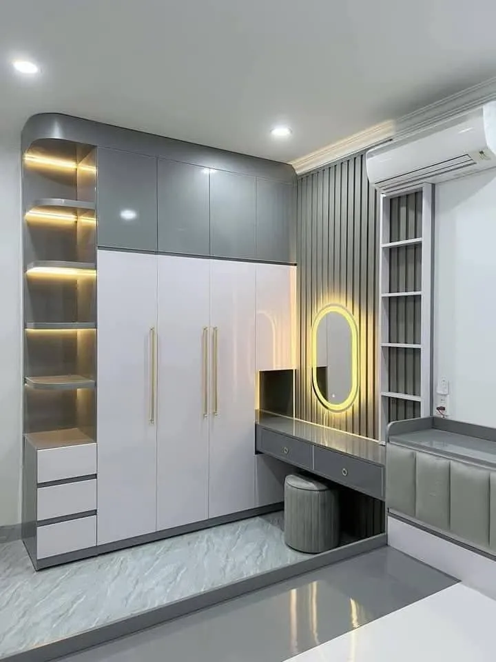 Residential interior design in Parnasree Pally, Kolkata, featuring customised furniture, modern finishes, thoughtful space utilisation and coordinated living areas tailored to the homeowner's preferences.