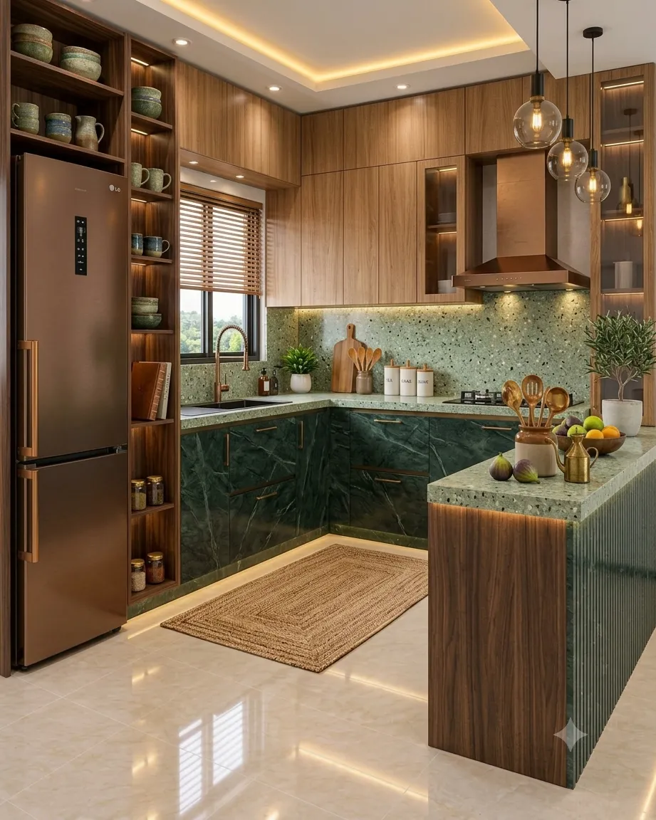Modular Kitchen Interior in Mukundapur A functional modular kitchen with organised cabinets, practical storage and a layout planned for convenient everyday use.