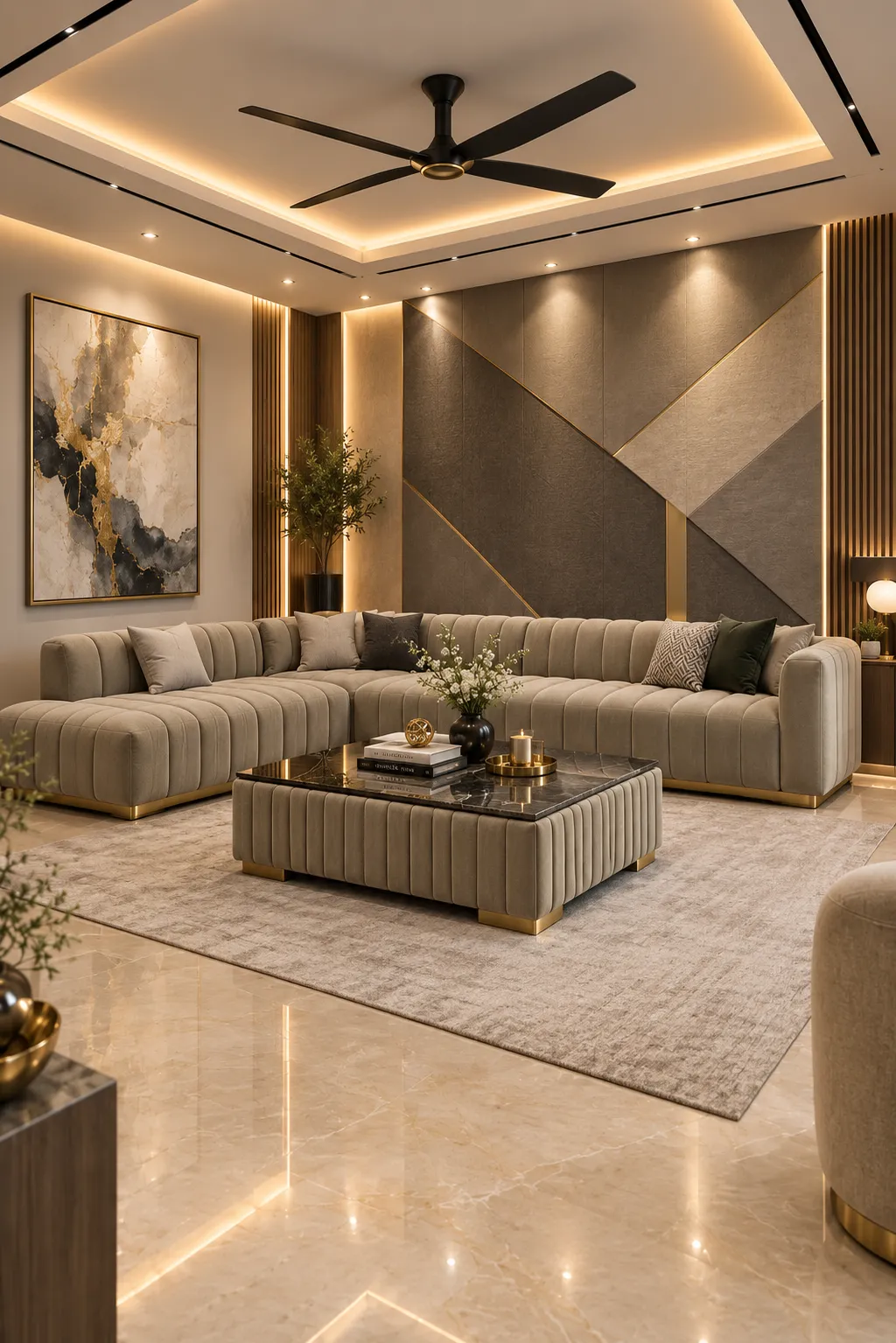 A residential interior in New Town featuring customised furniture, organised storage, modern lighting and practical space planning for everyday home use.