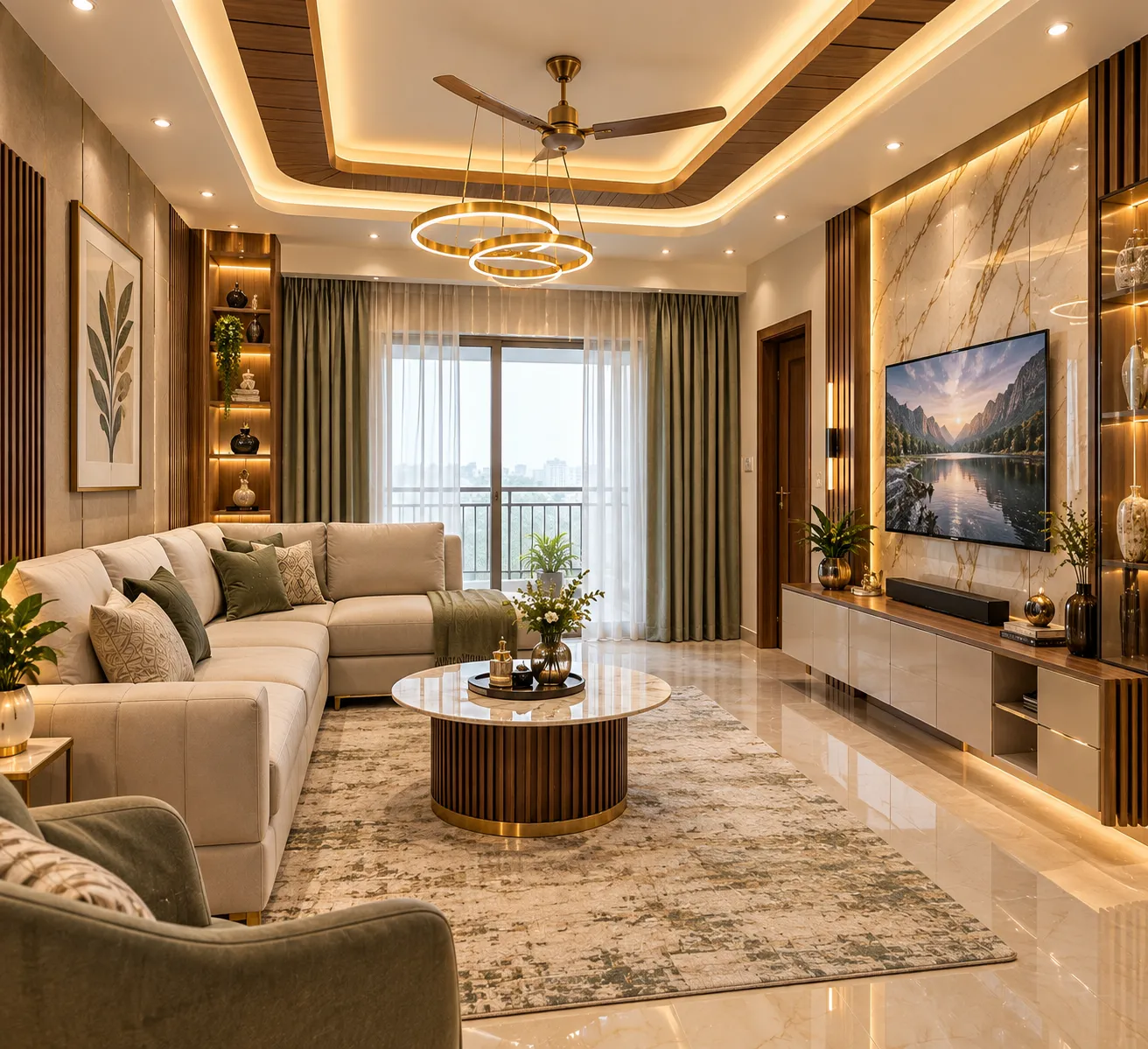 Modern Living Room Interior Design in Baranagar, Kolkata
